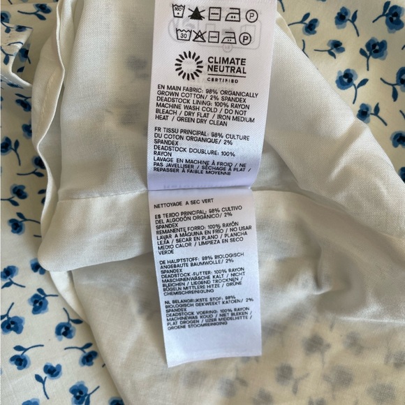 NEW Reformation Marielle Puff Sleeve Mini Sundress Hanna Blue Floral | size 2 - Picture 13 of 13